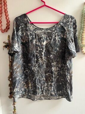 Silk top with abstract design